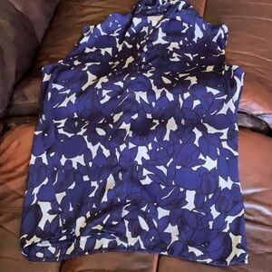 Gorgeous deep purple,white and black Floral blouse